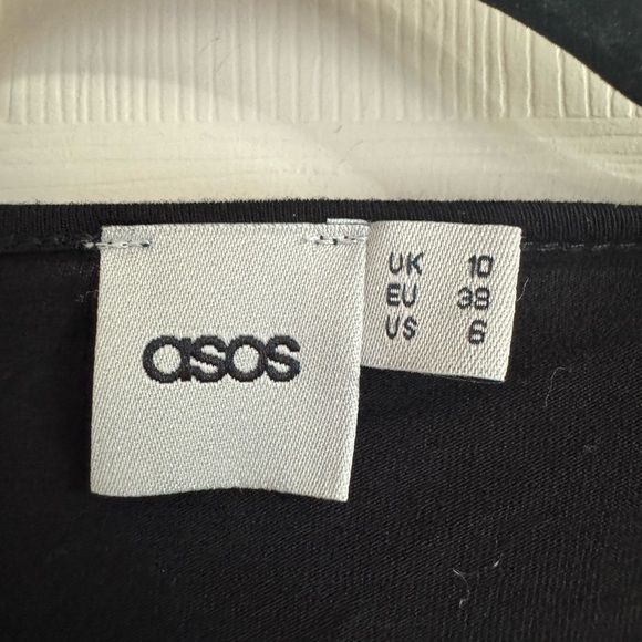 ASOS Black Sheer Sleeve Women's Top very black size small size 6 - Picture 2 of 2